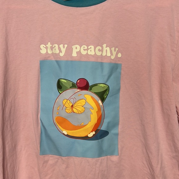 STAY PEACHY by meganplays OVERSIZED T-SHIRT Size Small - Picture 5 of 6